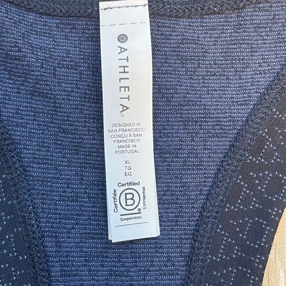 Athleta Momentum Seamless Printed Tank Women XL Blue Racerback NWT - Picture 3 of 9
